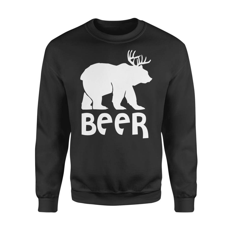 Dngfashion 's Beer Bear Deer - Standard Fleece Sweatshirt