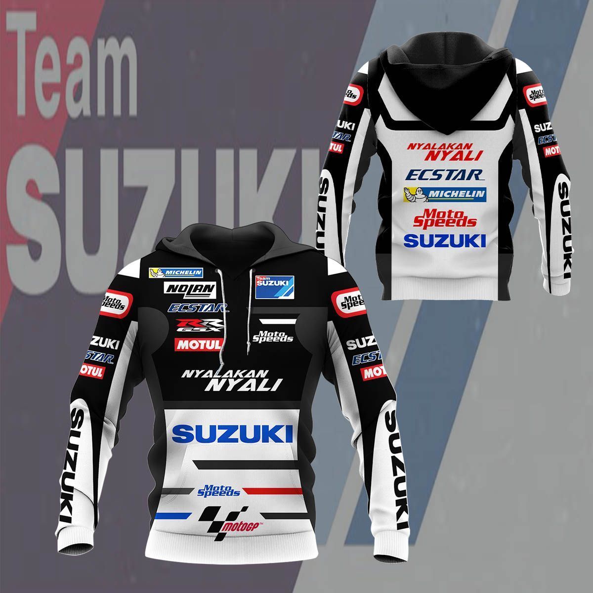 3D All Over Printed Suzuki Racing PVT-HA Shirts Ver 4 (Black)