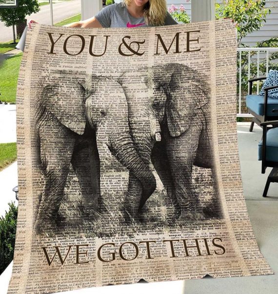 Gift For Elephant Lover You And Me We Got This Sherpa And Quilt Blanket