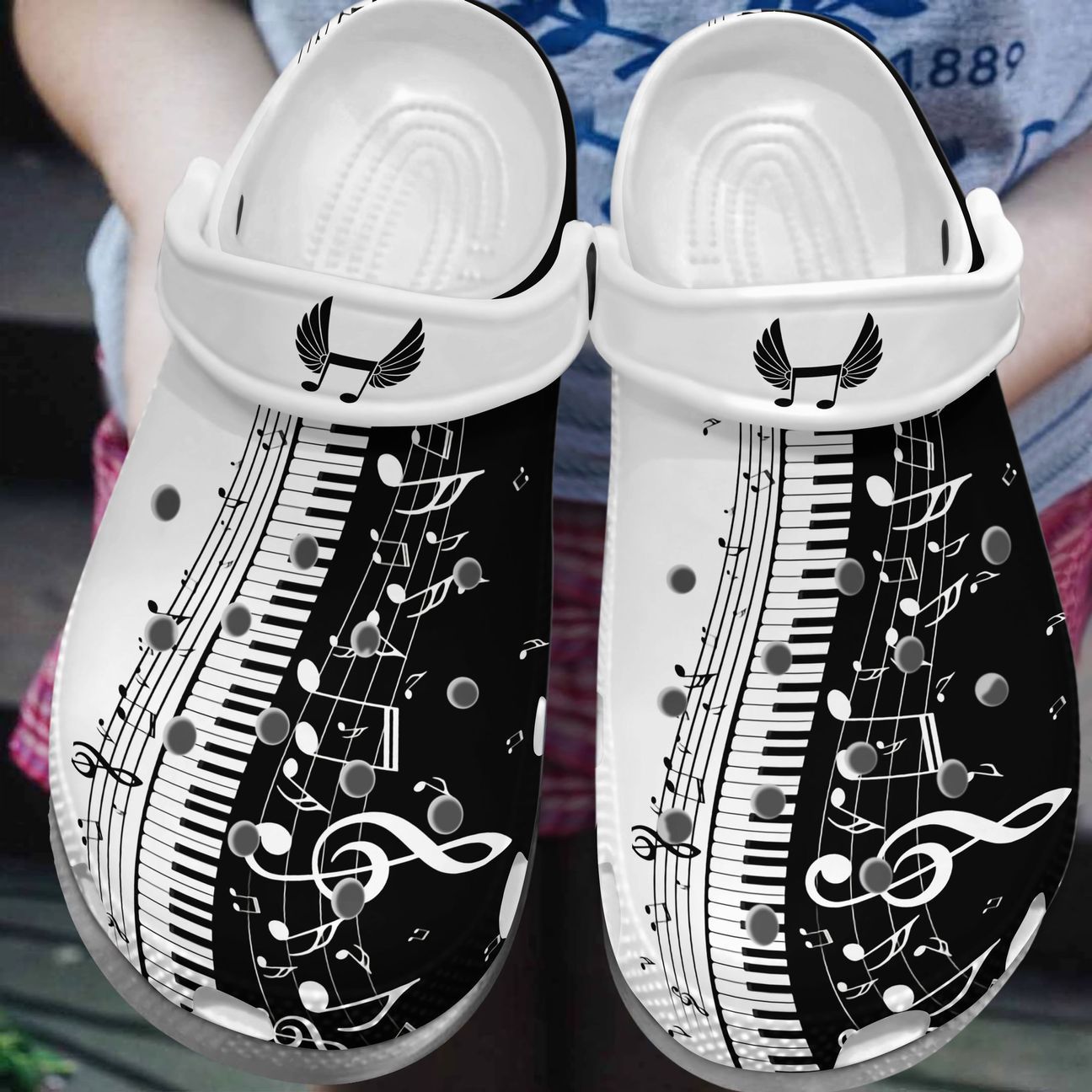 Piano Personalized Clog, Custom Name, Text, Color, Number Fashion Style For Women, Men, Kid, Print 3D Melody Of Life