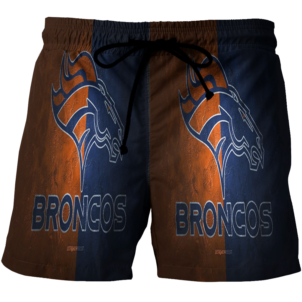 Denver Broncos Emblem V58 3D All Over Print Summer Beach Hawaiian Short