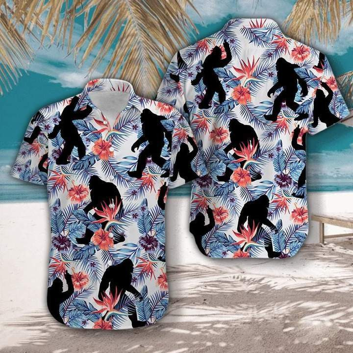 Tropical Flowers Bigfoot Camping Hawaii Shirt Unisex Adult Ha72156