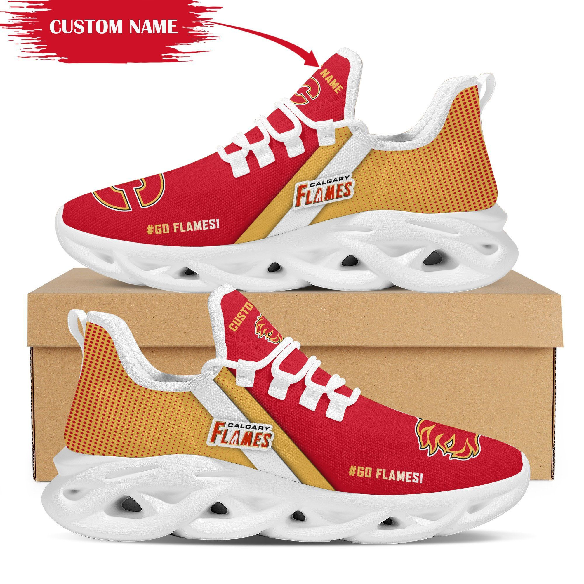 Calgary Flames Custom Personalized Max Soul Sneakers Running Sports Shoes For Men Women