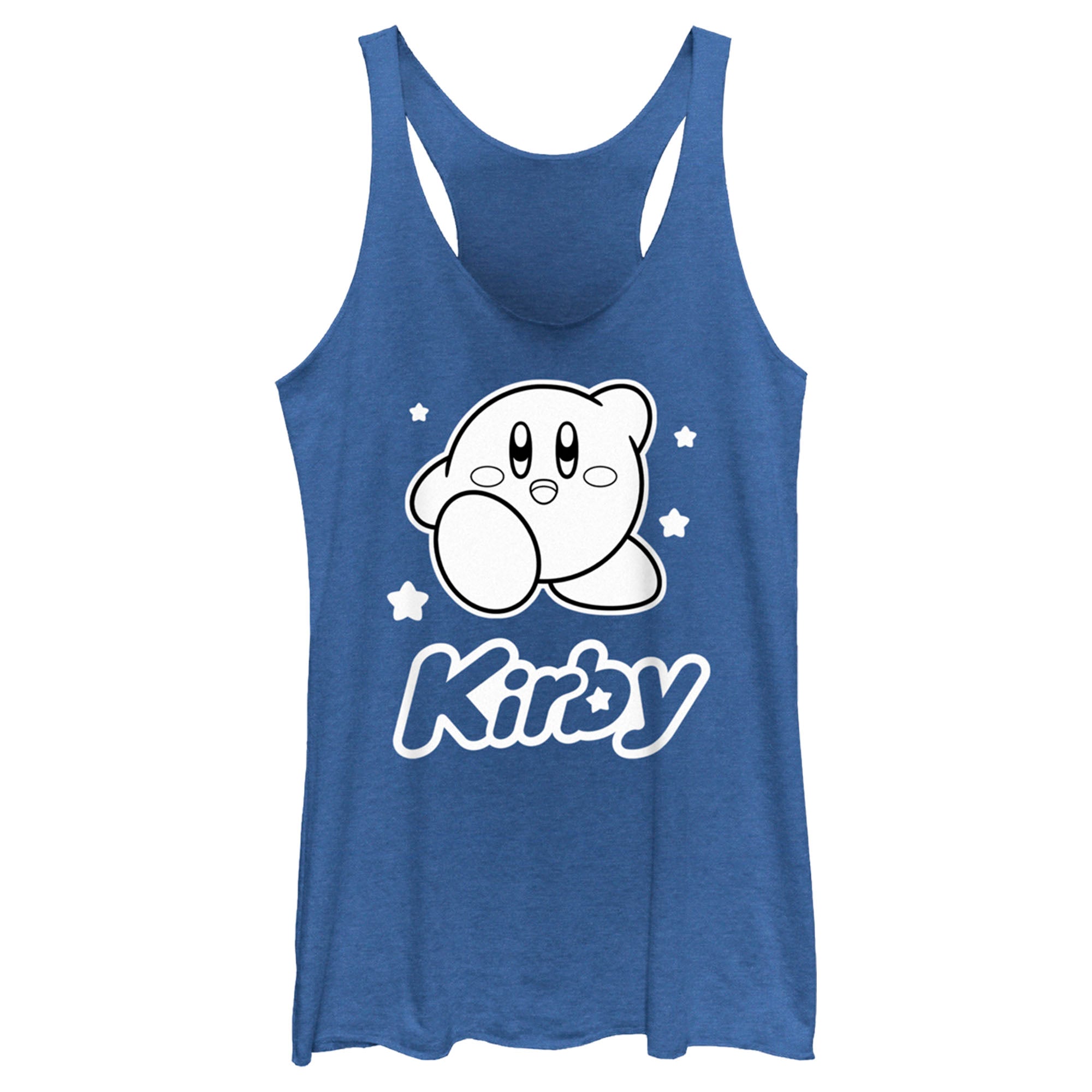 Women’S Nintendo Kirby Black And White Portrait Racerback Tank Top