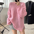 Autumn White Oversized Sweater Women Soft Korean Knitted Pullover Winter Casual Loose Long Knitwear Female Long Sleeve Jumper alx