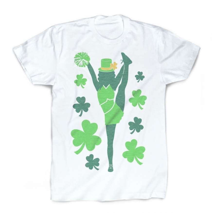 Cheer For St. Patrick’s Day T-Shirt | Vintage Faded Cheerleading T-Shirt by