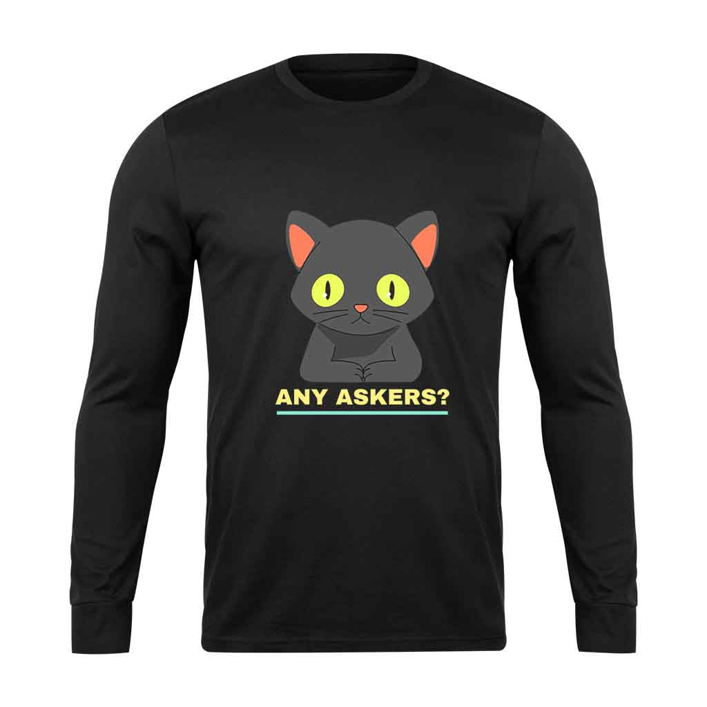 Any Askers Cat Kitten Meouw Overcome Long Sleeve T-Shirt