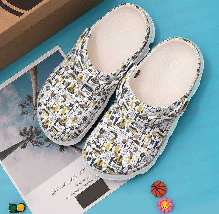 Fishing Pattern Classic Clogs Shoes