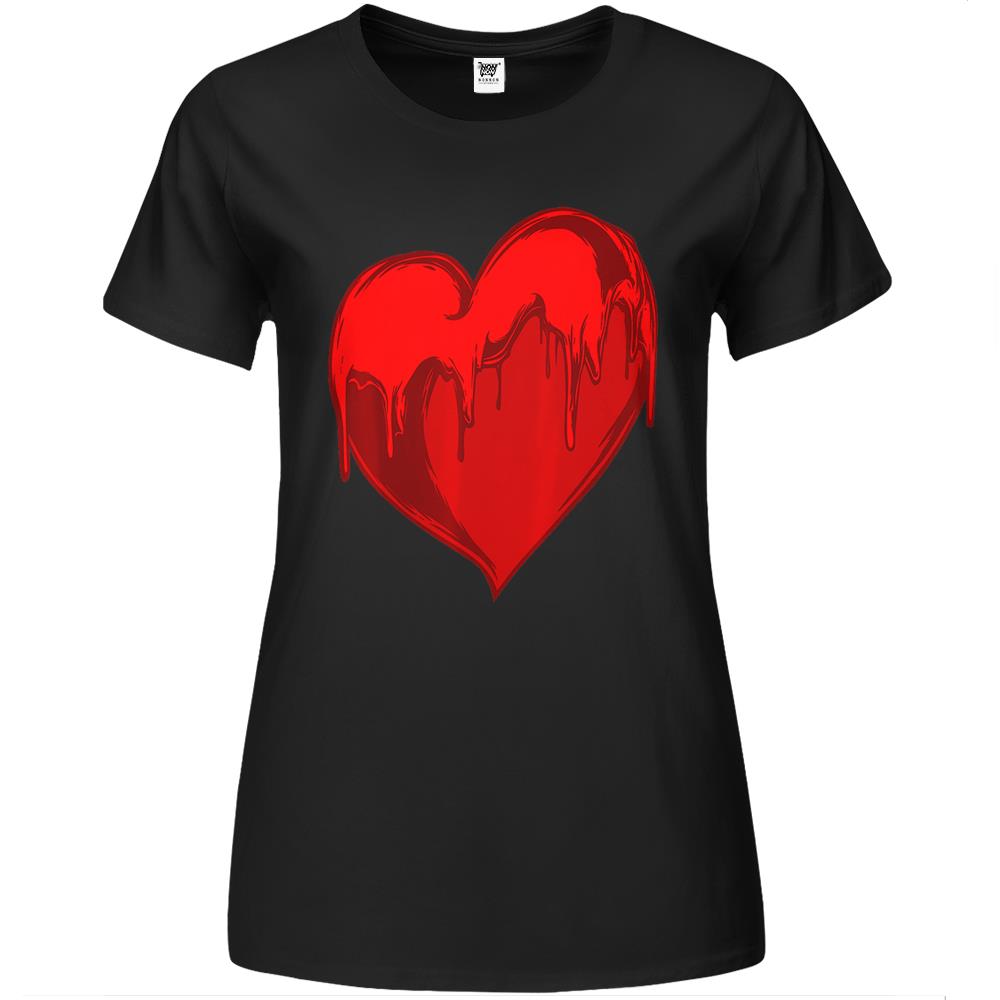 Dripping Heart Valentines Day Cool Love V-Day Pajama Premium Womens T Shirts