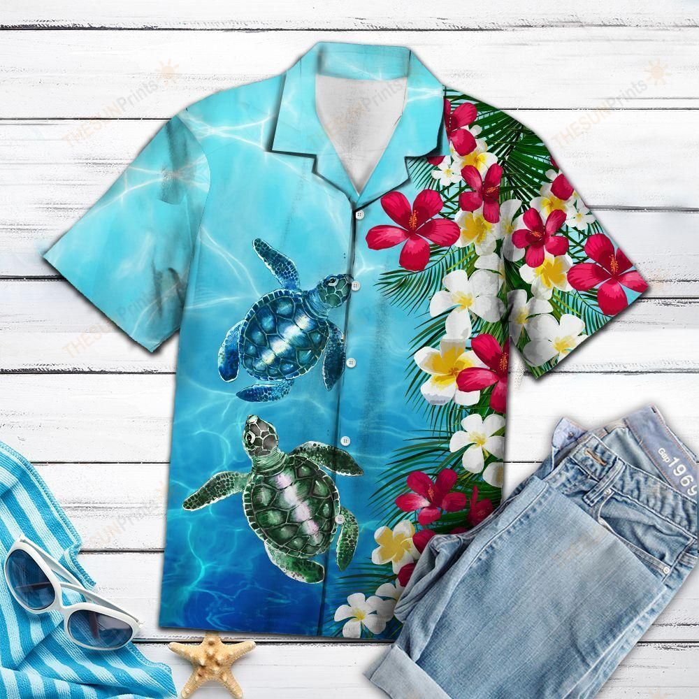 Turtle Floral Hawaiian Shirt Ha25919