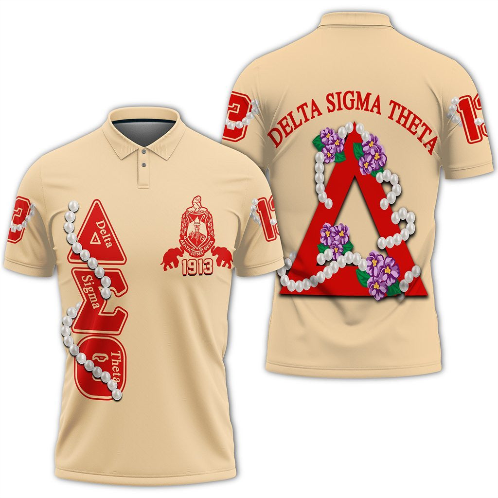 Sorority Polo – Delta Sigma Theta Pearl Cream Polo Shirt