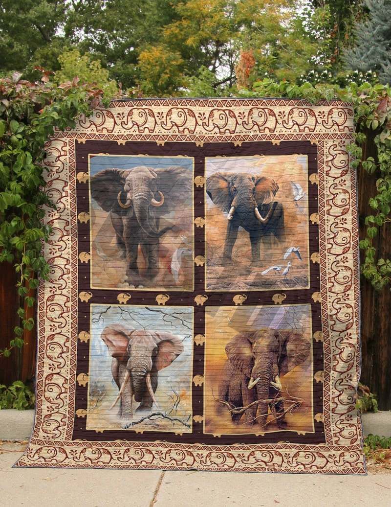 Love Animal  Love Elephant  Quilt Blanket