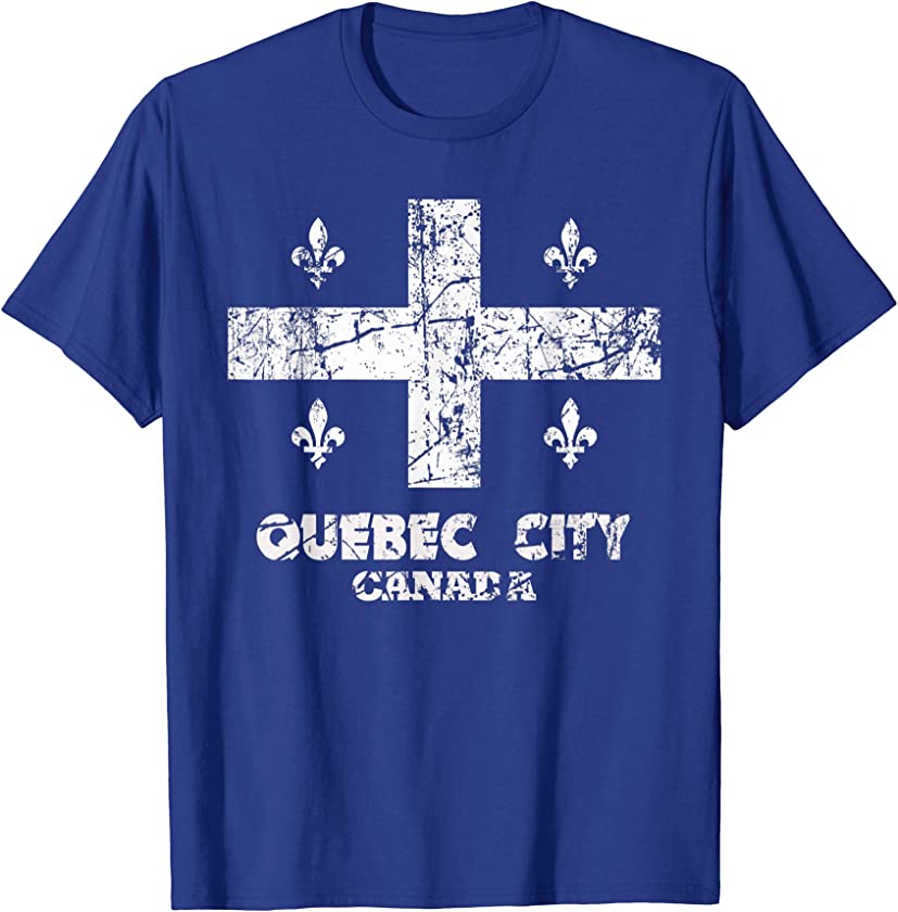 Vintage Quebec City Flag Canada Pride Canadian Gift T-Shirt