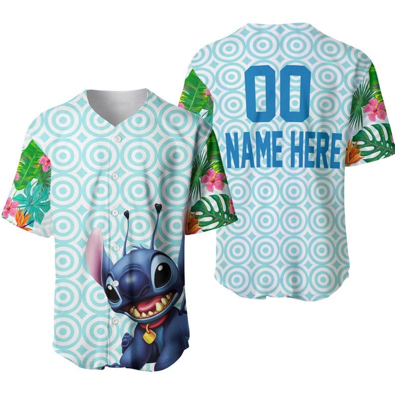 Personalized Hawaii Stitch Flowery Pattern All Over Print Baseball Jersey Ha97395