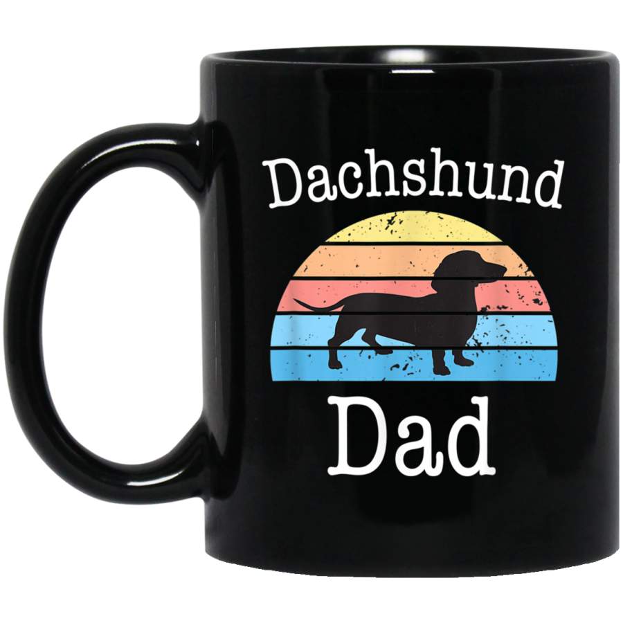 Dachshund Dad Retro Vintage Funny Doxie Wiener Dog Mens Gift Mug