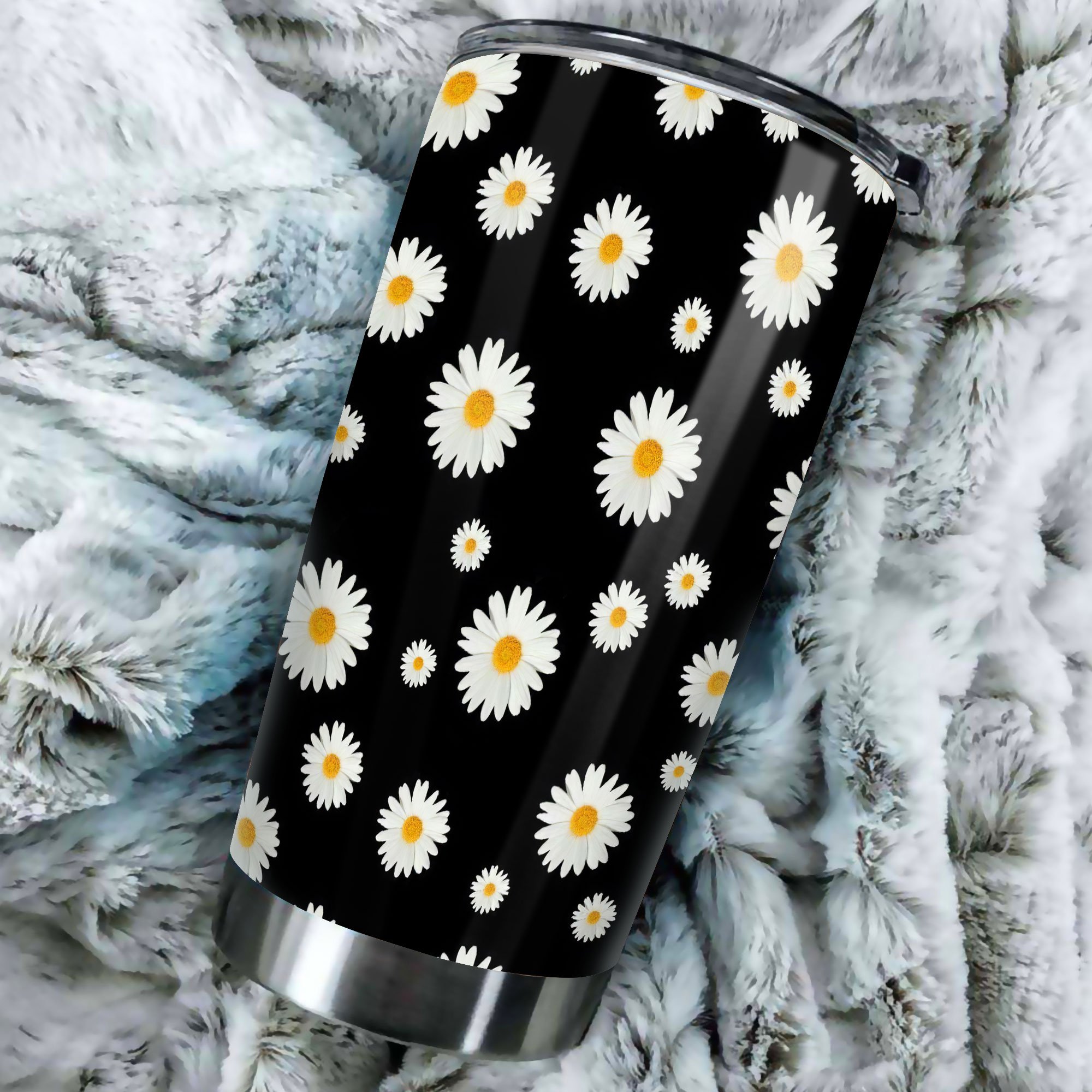 Daisy Flower Pattern Tumbler Stainless Steel