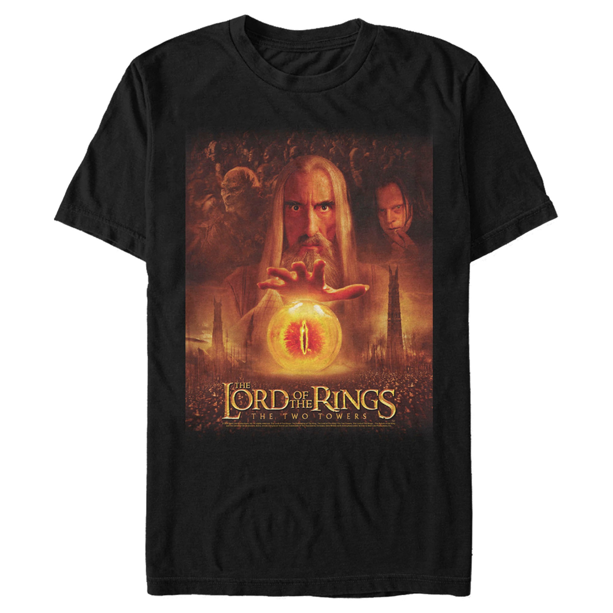 The Lord Of The Rings Men’S Two Towers Saruman And The Eye Of Sauron  T-Shirt