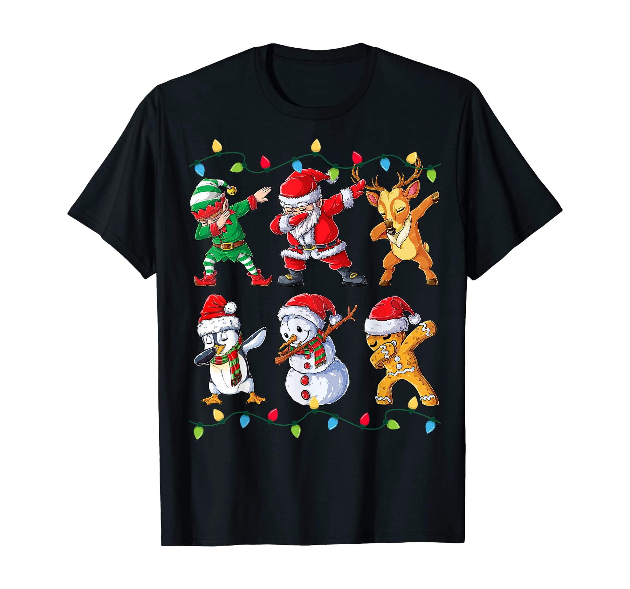 Dabbing Santa Elf Friends Christmas Kids Boys Men Xmas Gifts T-Shirt