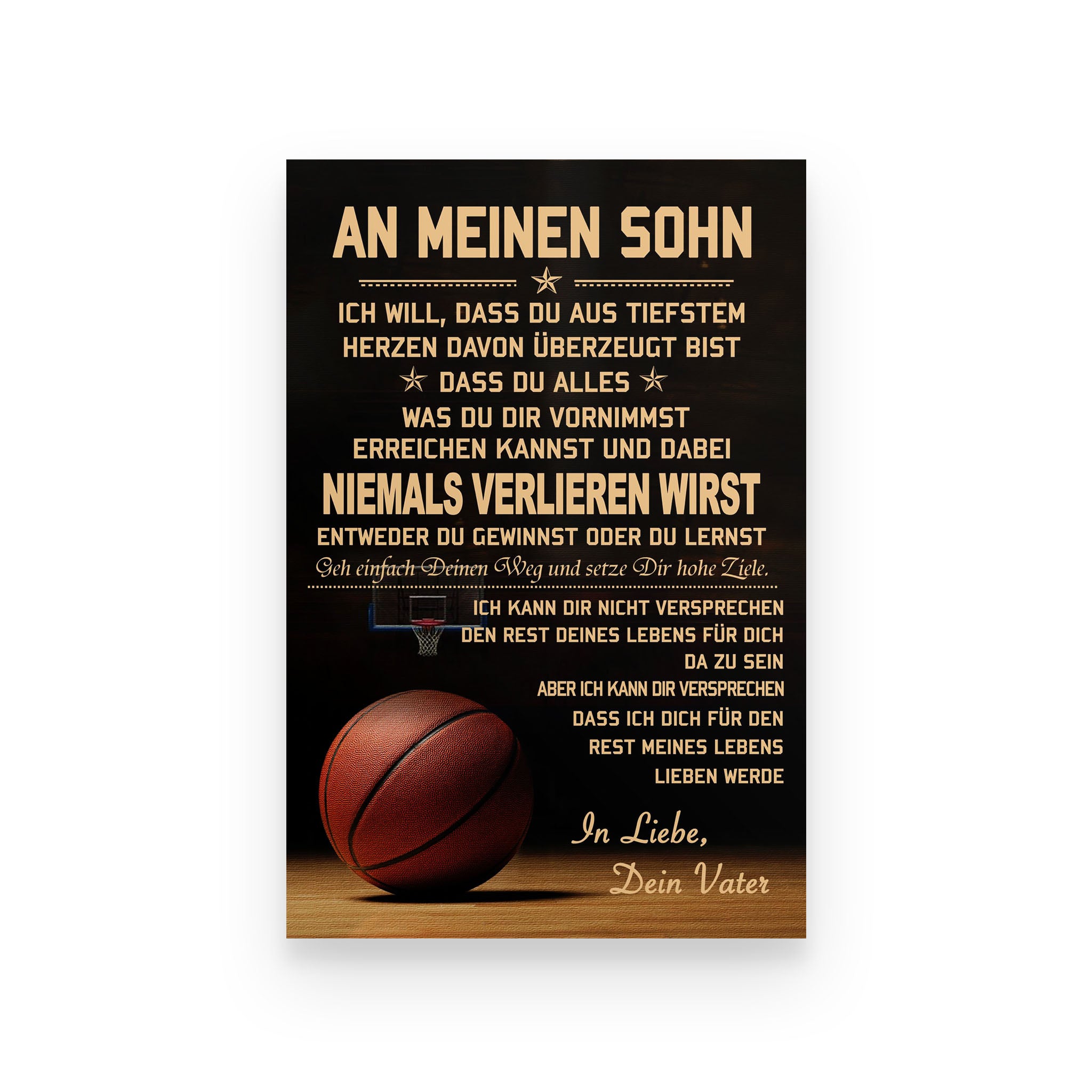 Basketball poster dad to son German vs3