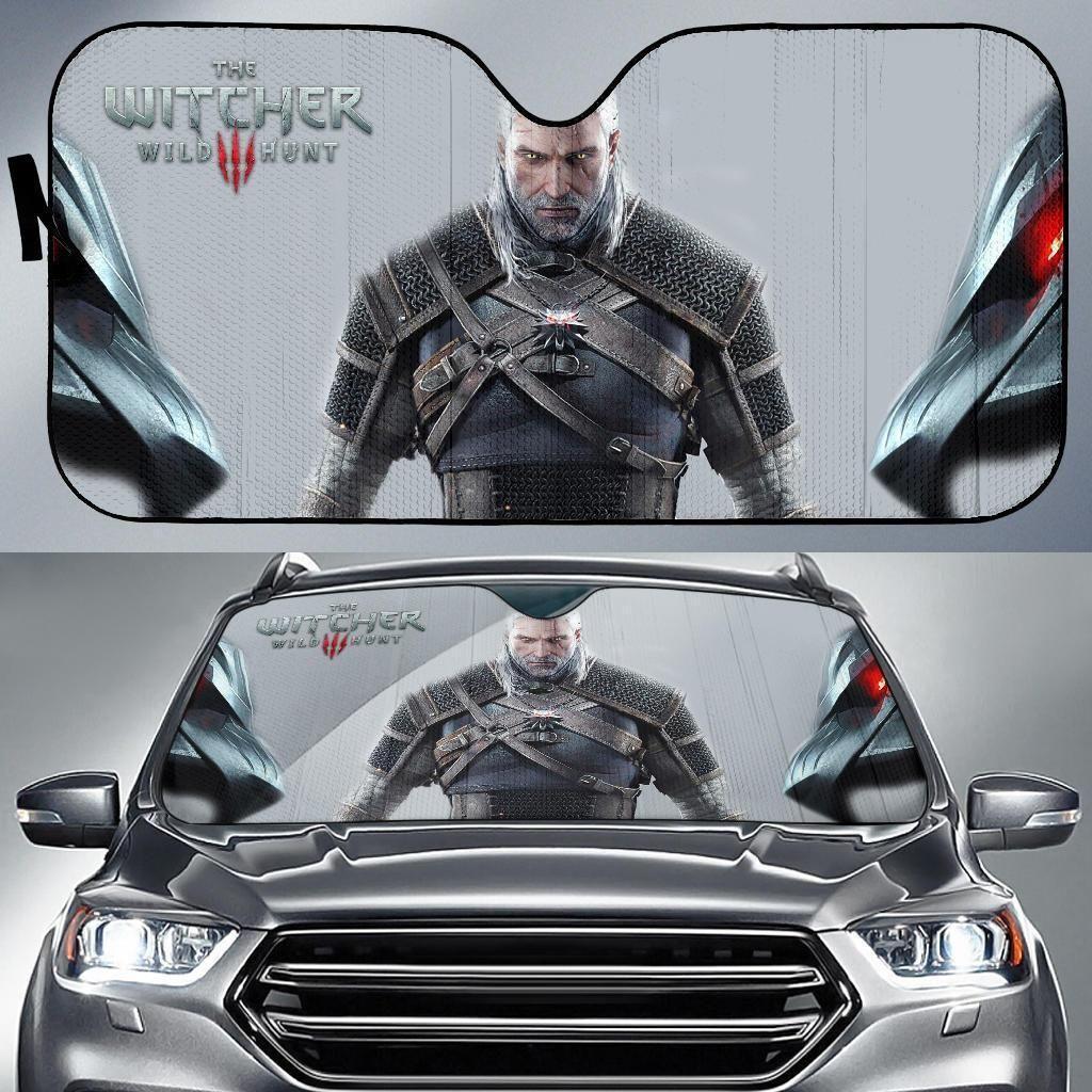 [Car Sunshade] Geralt The Witcher 3: Wild Hunt Gaming 3D  H1230-611