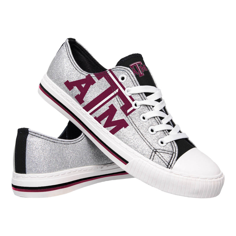 Texas A&M Aggies NCAA Womens Glitter Low Top Canvas Shoes