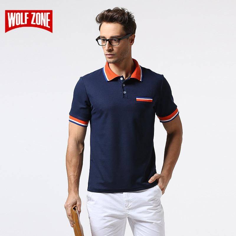 Men Short Sleeve Breathable Business Casual Men Solid Cotton Polo Shirts