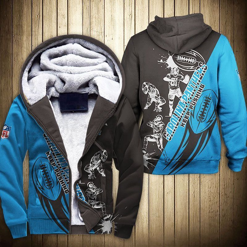 Carolina Panthers Fleece Jacket 3D Graphic Cartoon Player