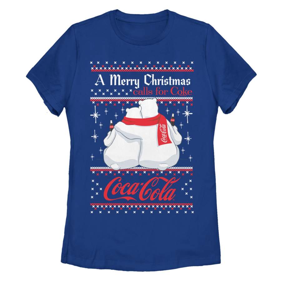 Coca Cola Women’s Merry Christmas Polar Bear  T Shirt