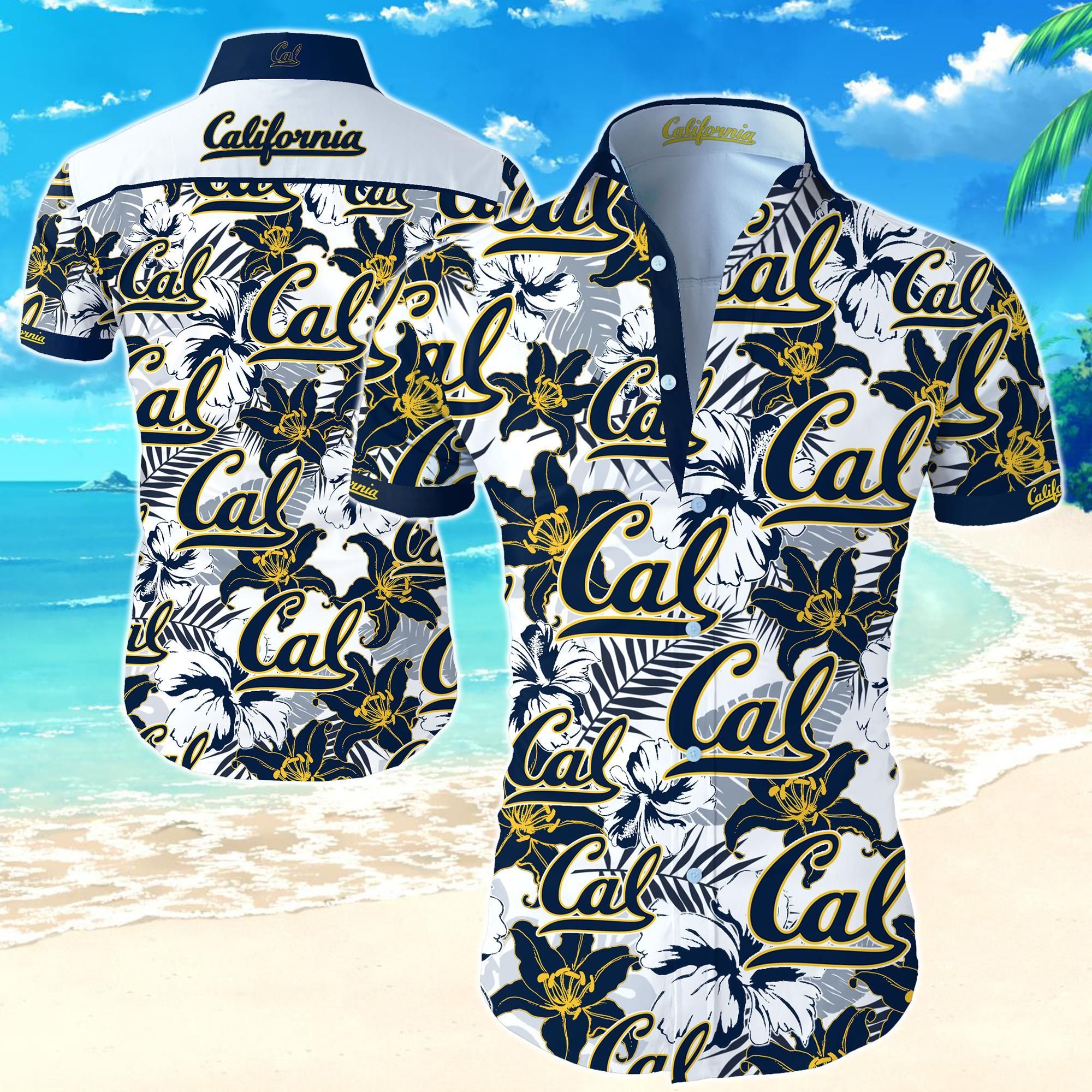 California Golden Bears Hawaiian Shirt Summer Button Up Shirt For Men Beach Wear Short Sleeve Hawaii Shirt - Kittyband Fashion