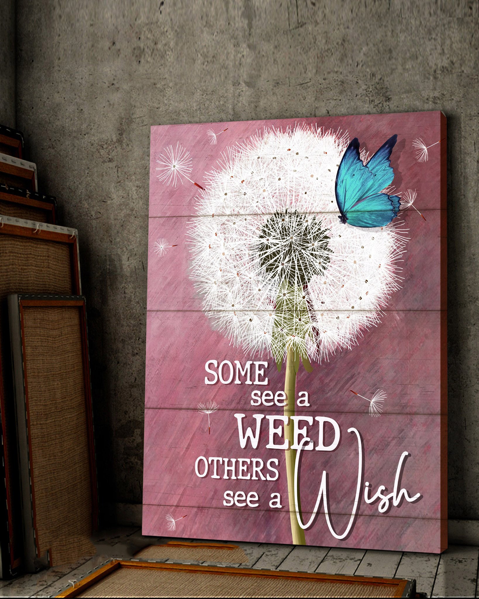 Butterfly & Dandelion Premium Canvas Wall Art