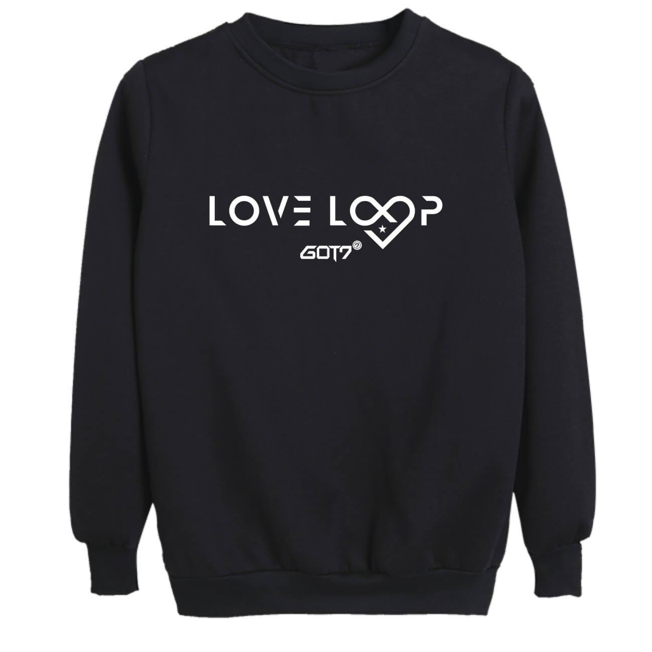 Got7 New Album Love Loop Same Printed Loose Sweatshirt