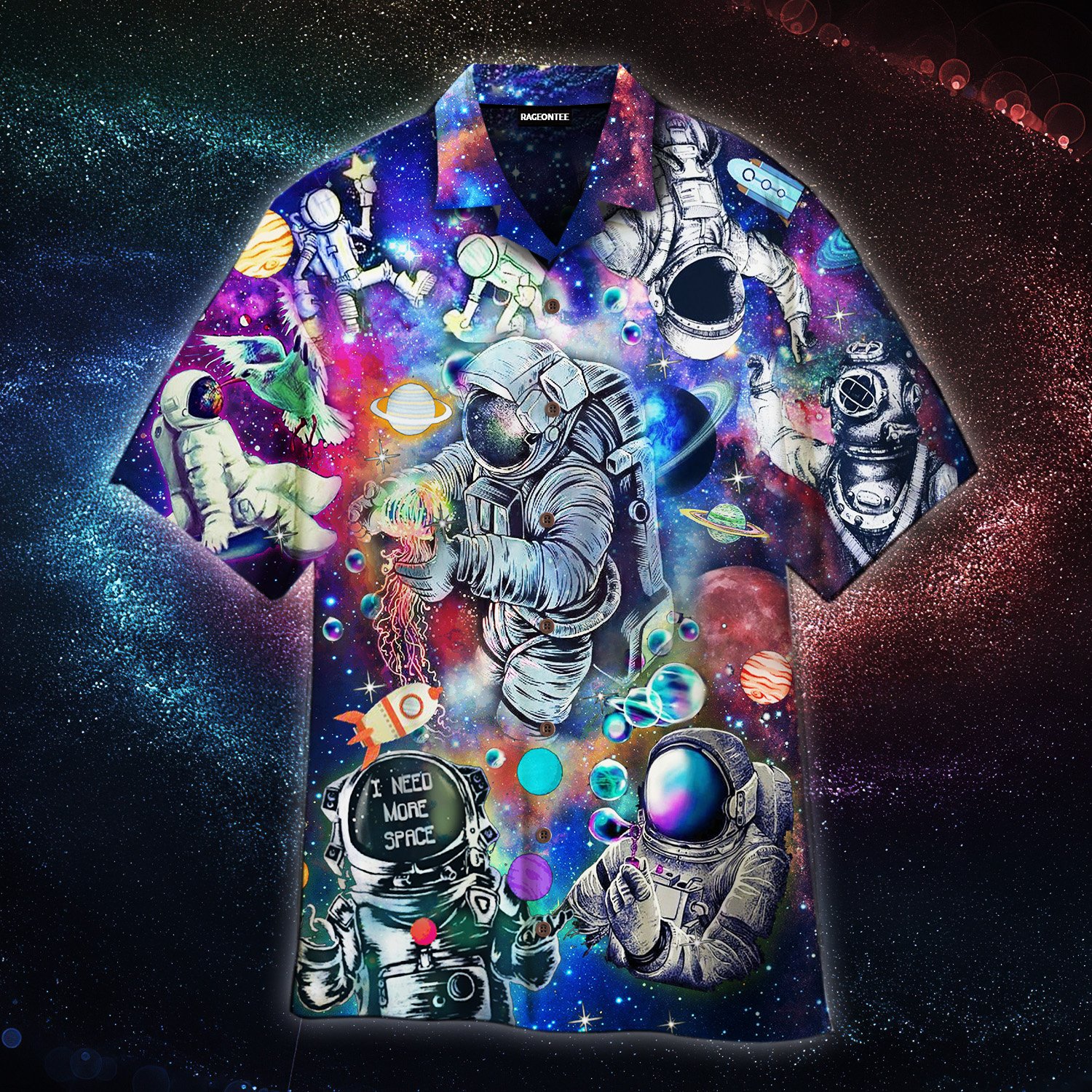 Astronaut Love In The Space Hawaiian Shirt | For Men & Women | Adult | Wt1115