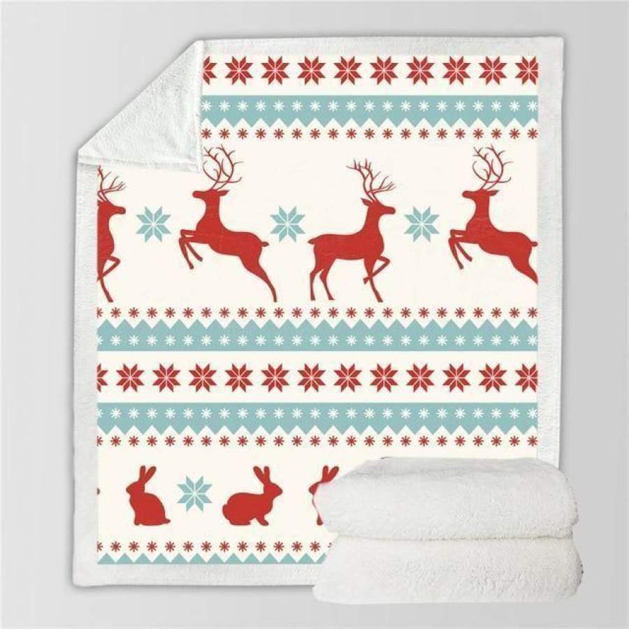 X-Mas Deers X Snowflakes Blanket Christmas Decoration Ideas Christmas Gift Ideas