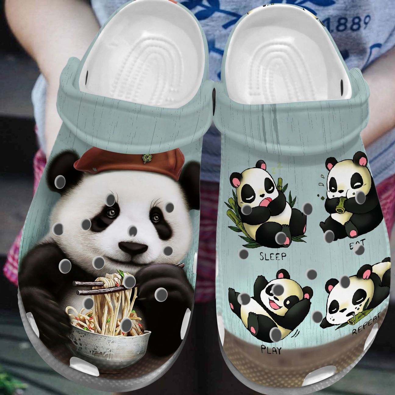 Panda Personalized Clog, Custom Name, Text, Color, Number Fashion Style For Women, Men, Kid, Print 3D Enjoy My Panda Life