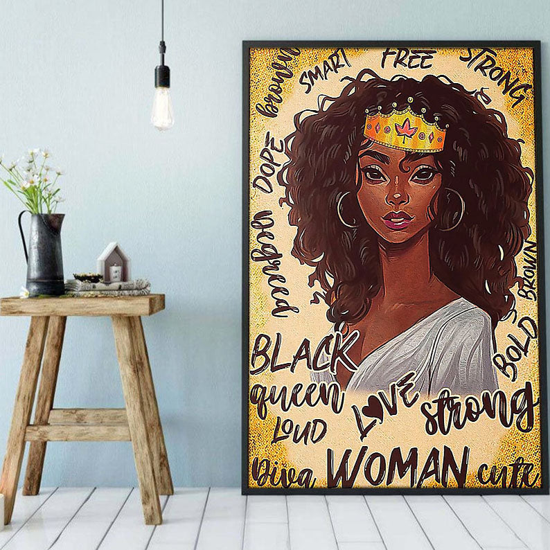 Modern African Canvas Art Amazing Brown Skin Poster Art Prints Black Queen Afro Man Stunning  Wall Art Home Decor