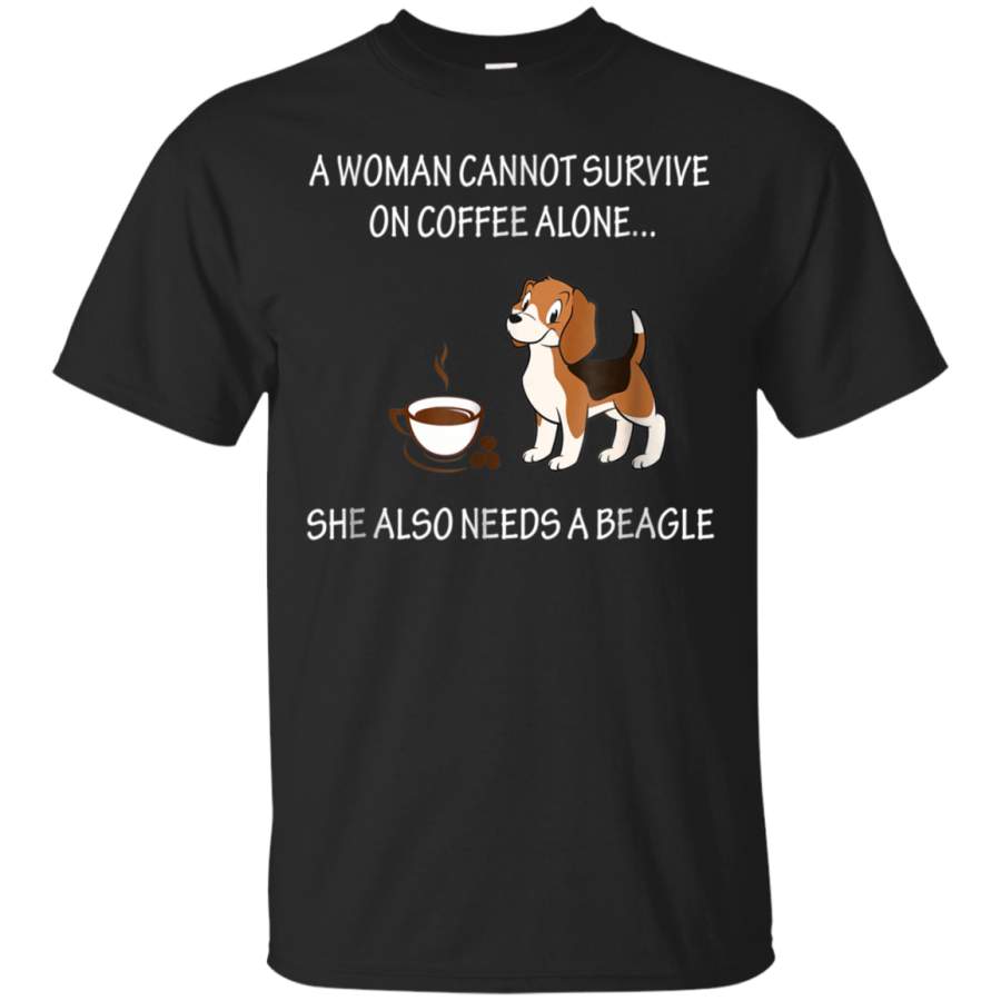 AGR Alone On Coffee  Needs A Beagle Tshirt