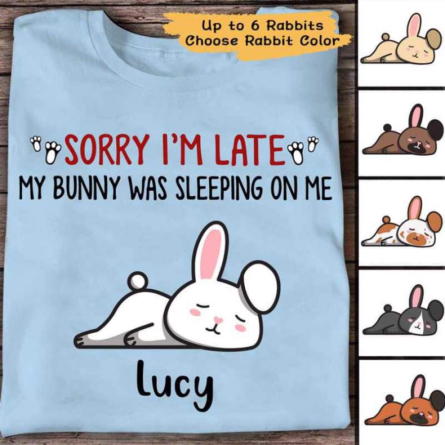 Sorry My Rabbit Sleeping On Me Personalized Shirt