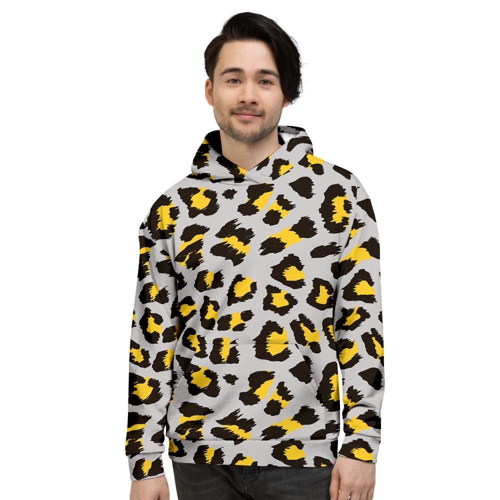 Grey Leopard Men’S Hoodie