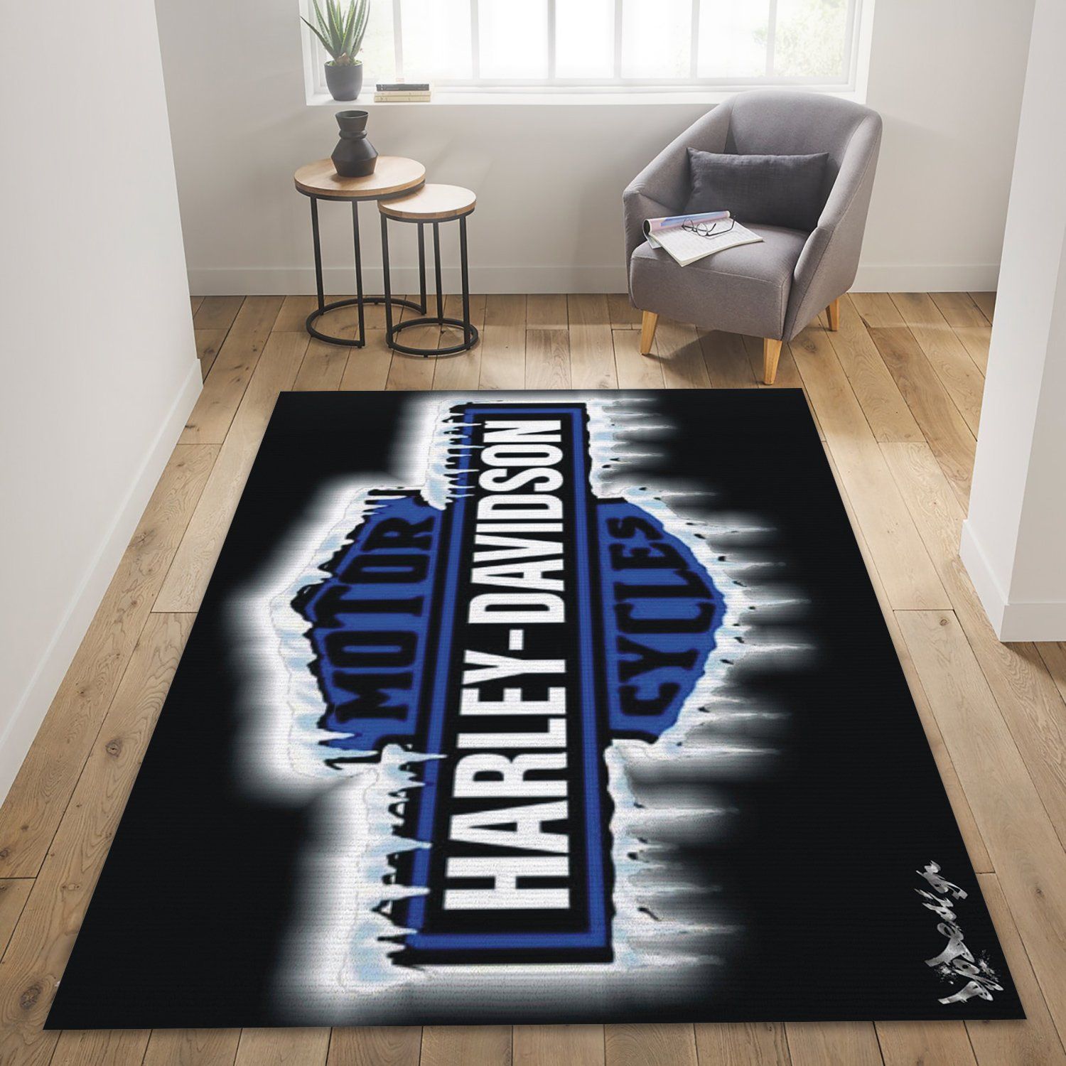 Harley Davidson Ver8 Area Rug Living Room And Bed Room Rug  Floor Home Decor