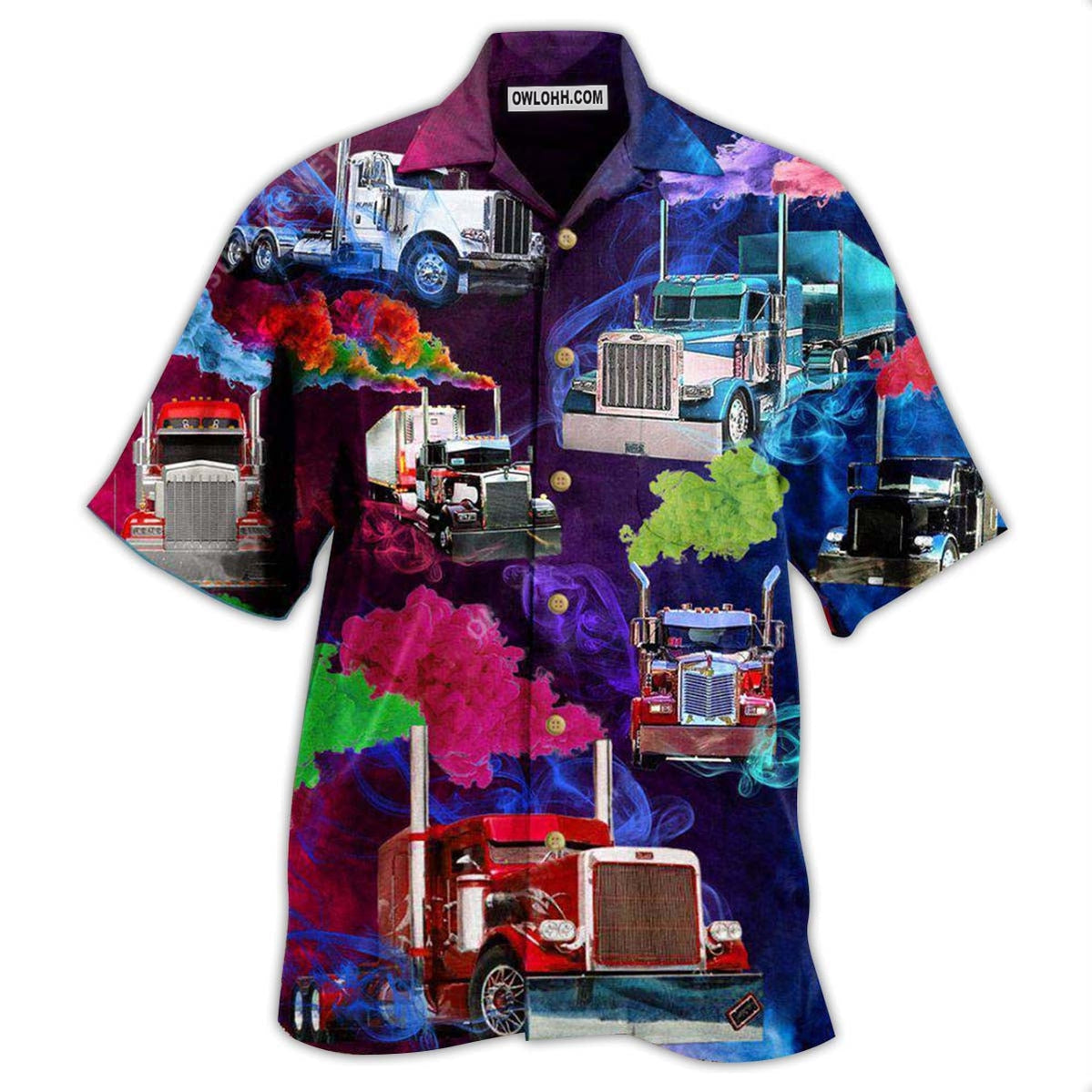 Truck You Can Smoke Here Truck Drivers With Colorful Smoke – Hawaiian Shirt  – Owl Ohh