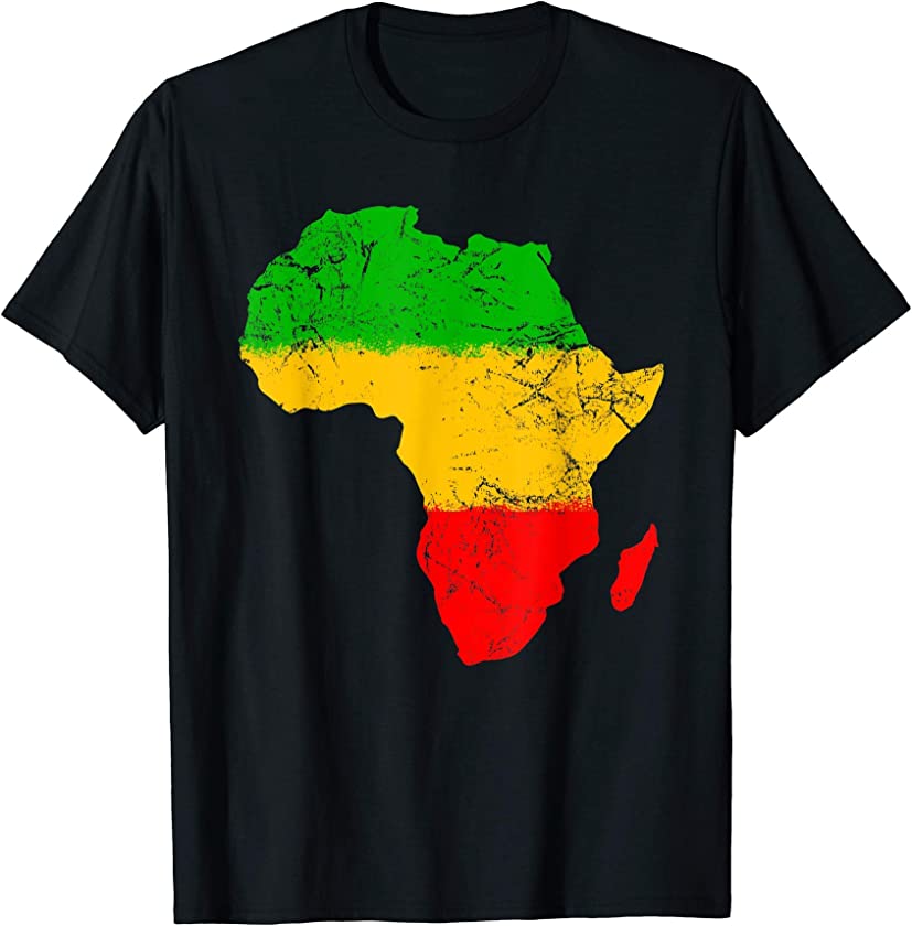 Africa Map Black History Month Gifts African Map Colors T-Shirt