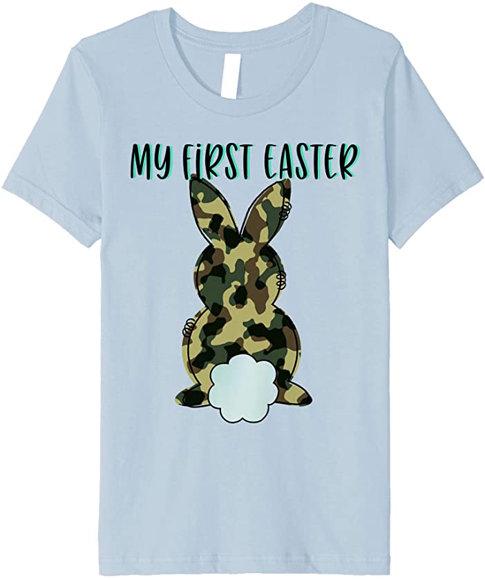 Kids My First Easter Outfit Design for Baby Boy Camouflage Bunny Premium T-Shirt