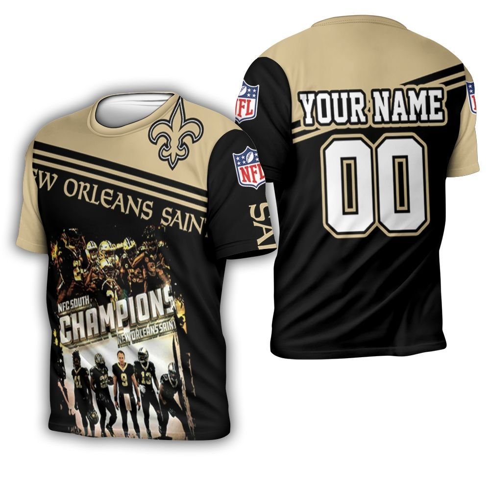 New Orleans Saints Nfc South Division Champions Personalized 3D T-Shirt