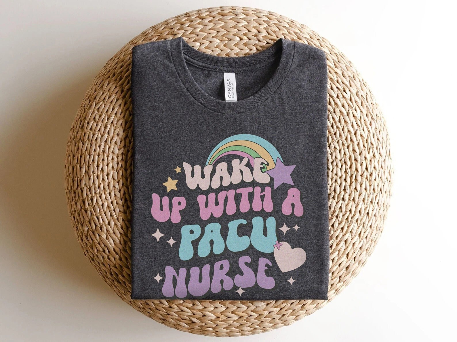 Retro PACU NurseT-Shirt – Wake Up with a PACU Nurse Shirt, Funny Nursing Tshirt, periop peri-op RN surgical center Day Surgery Nurse Gift