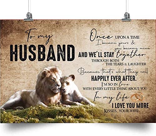 to My Husband Horizontal Poster-I Love You More-Wife to Husband-Home Decoration Poster, Wall Poster, Home and Room Decoration, Gifts for Husband, Souvenirs.