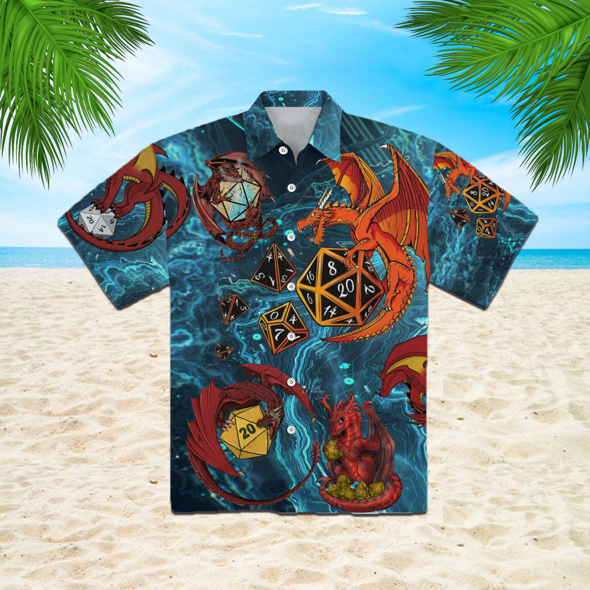 Oragontee Dragon Playing Dice Thunder Hawaii Shirt For Men Women Adult Ha7924