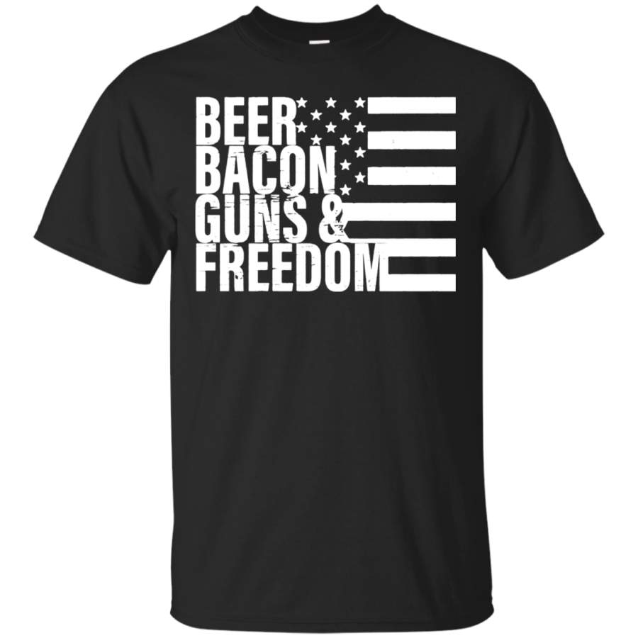 AGR Beer Bacon Guns & Freedom T-shirt Flag Tee