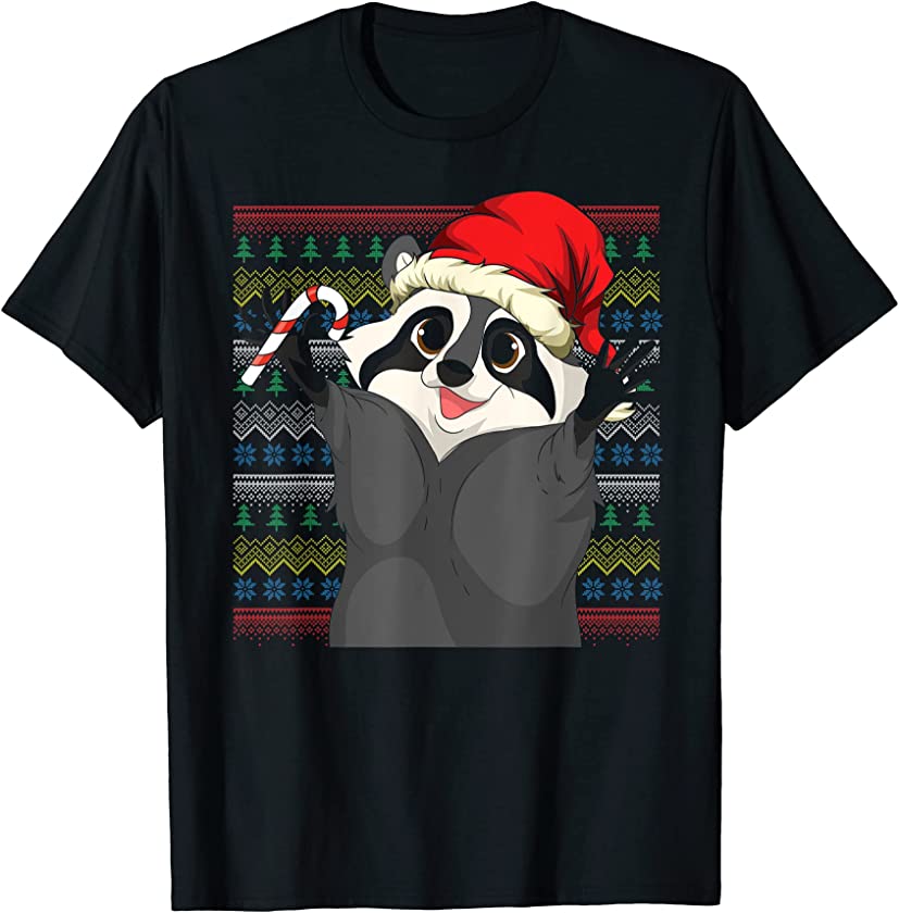 Trash Panda Ugly Christmas Cute Animal Merry Xmas Racoon T-Shirt