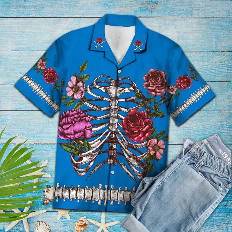 Blooming Skeleton Hawaii Shirt Ha80079