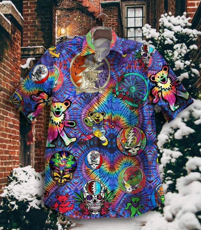 High Quality Bears Grateful Dead Tie Die Unisex Hawaii Aloha Shirt V Ha109964